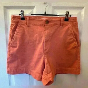 LOFT The Washed Twill Shorts Womens size 8 coral gentle pre-worn. 4” Inseam.